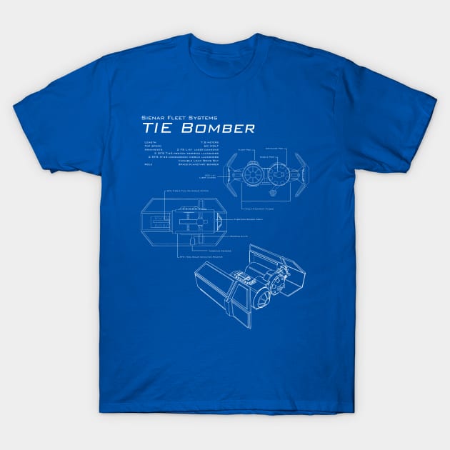 TIE Bomber Blueprint T-Shirt by patrickkingart